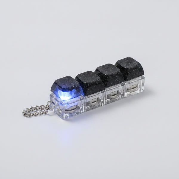 Mini Keyboard Switch Keychain - Black 4-Key