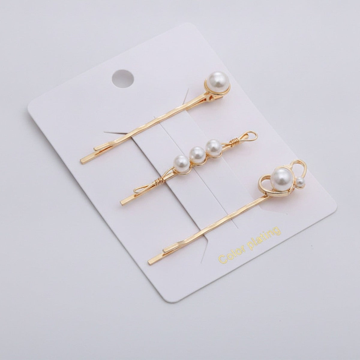 Pearl & Gold Hair Clip Set – hair accessories (view 1)