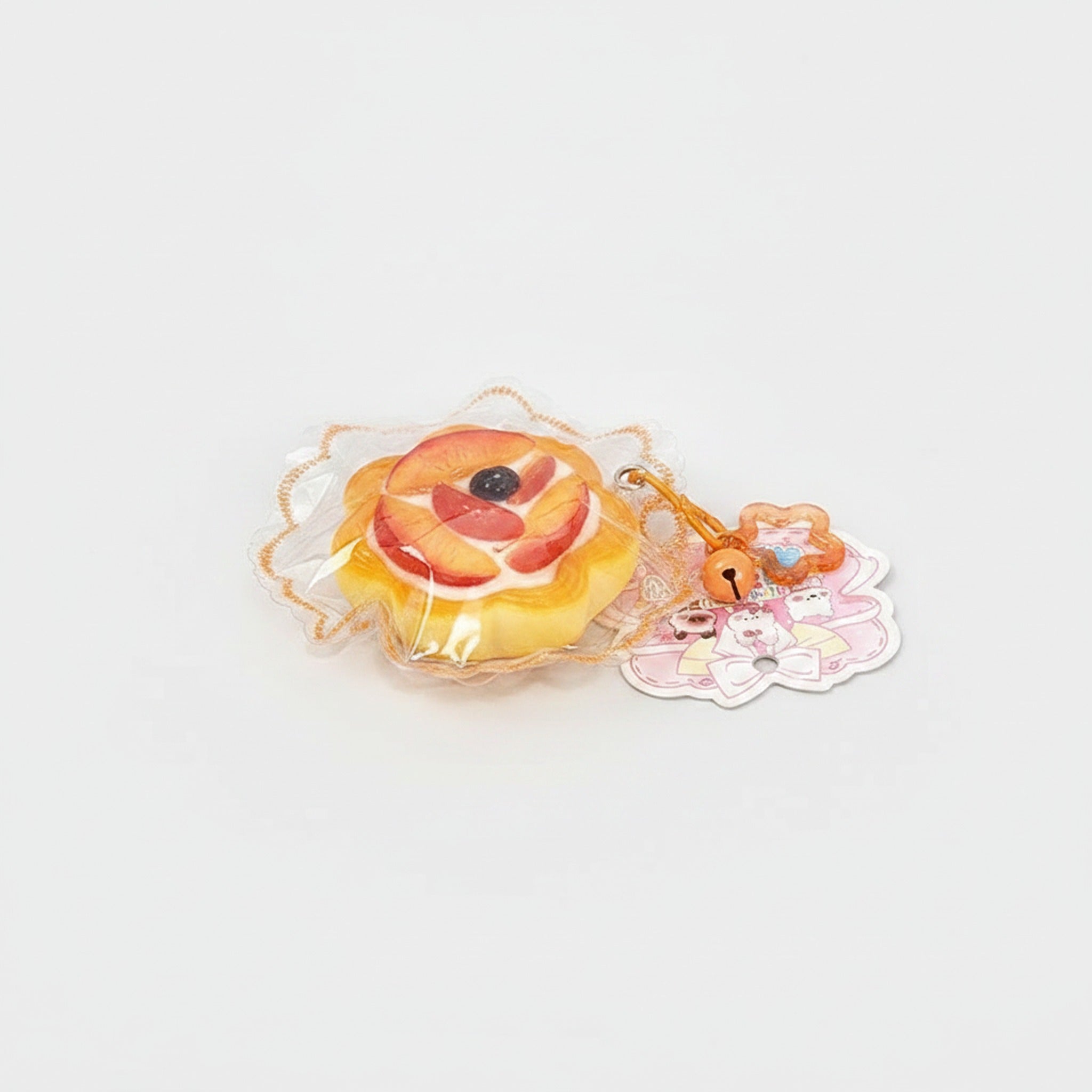Fruit Tart Squishy Charm - Pink Peach Tart