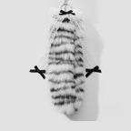 Fuzzy Leopard Tail Bag Charm - Black & White