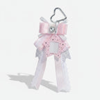 Celestial Bow Bag Charm - Pink Polka Dot