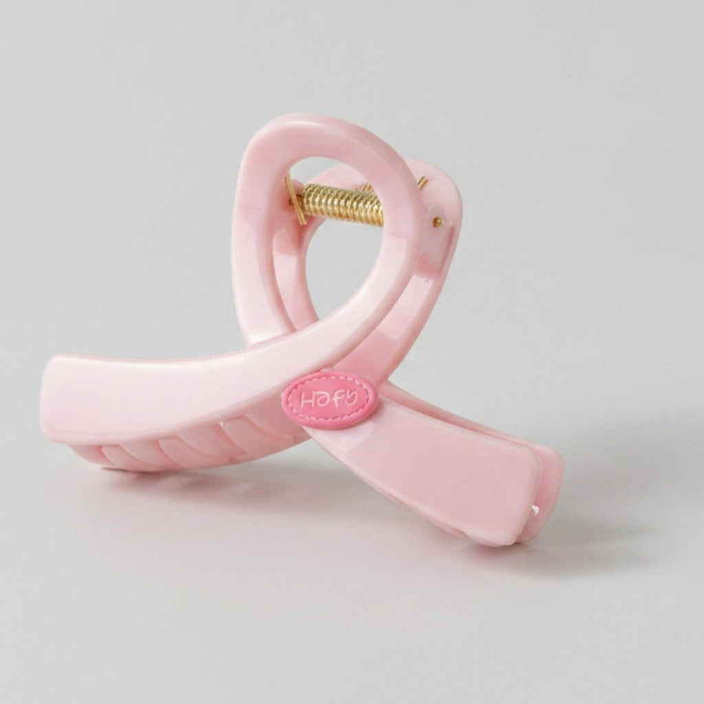 Pink Twisted Hair Claw Clip With Gold Accent – hair accessories (view 1)
