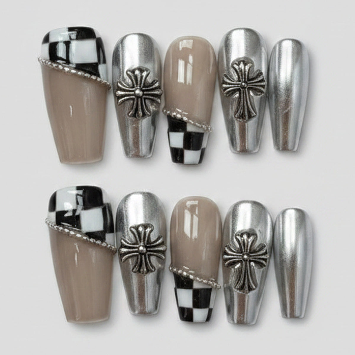 Sacred Cross Nail Art Set - Silver Cross