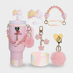 Pink Beaded Flower Charm Cup Accessory Set – novelty & toys (view 1)