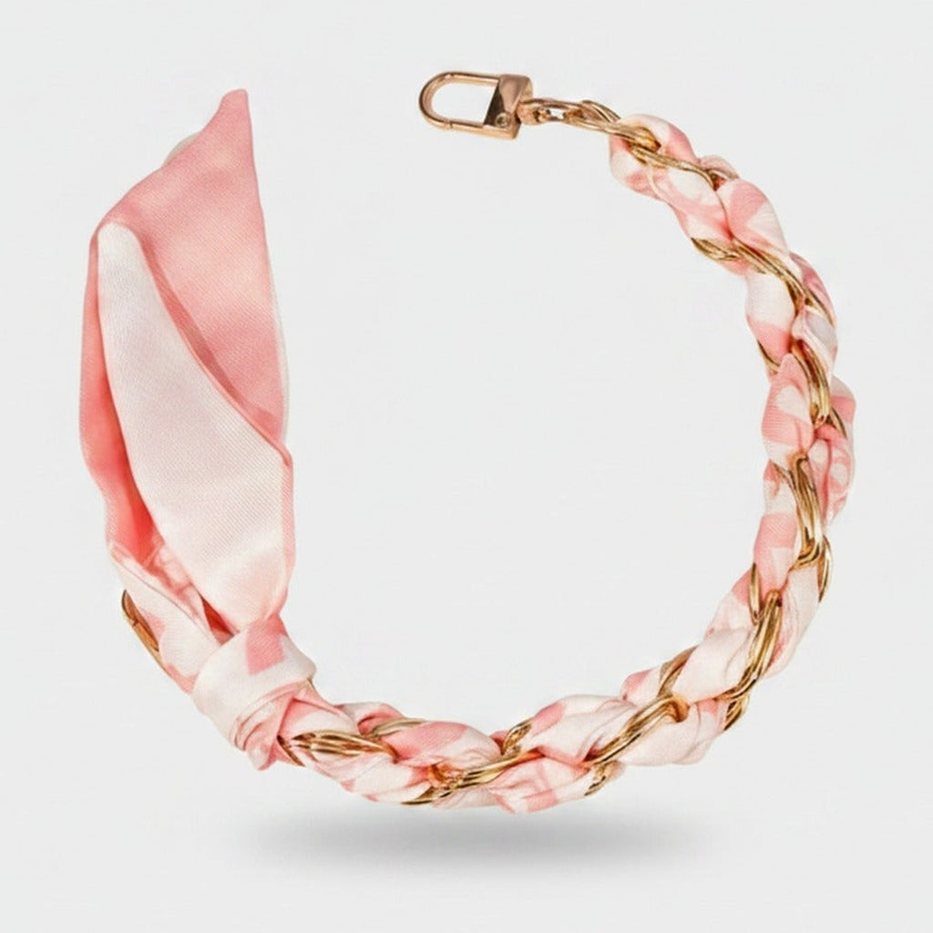 Chain Link Bracelet With Rose Charms - Pink 7/32cm + Clear Clip – novelty & toys (view 1)