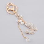 Sparkle Butterfly Charm Keychain - White