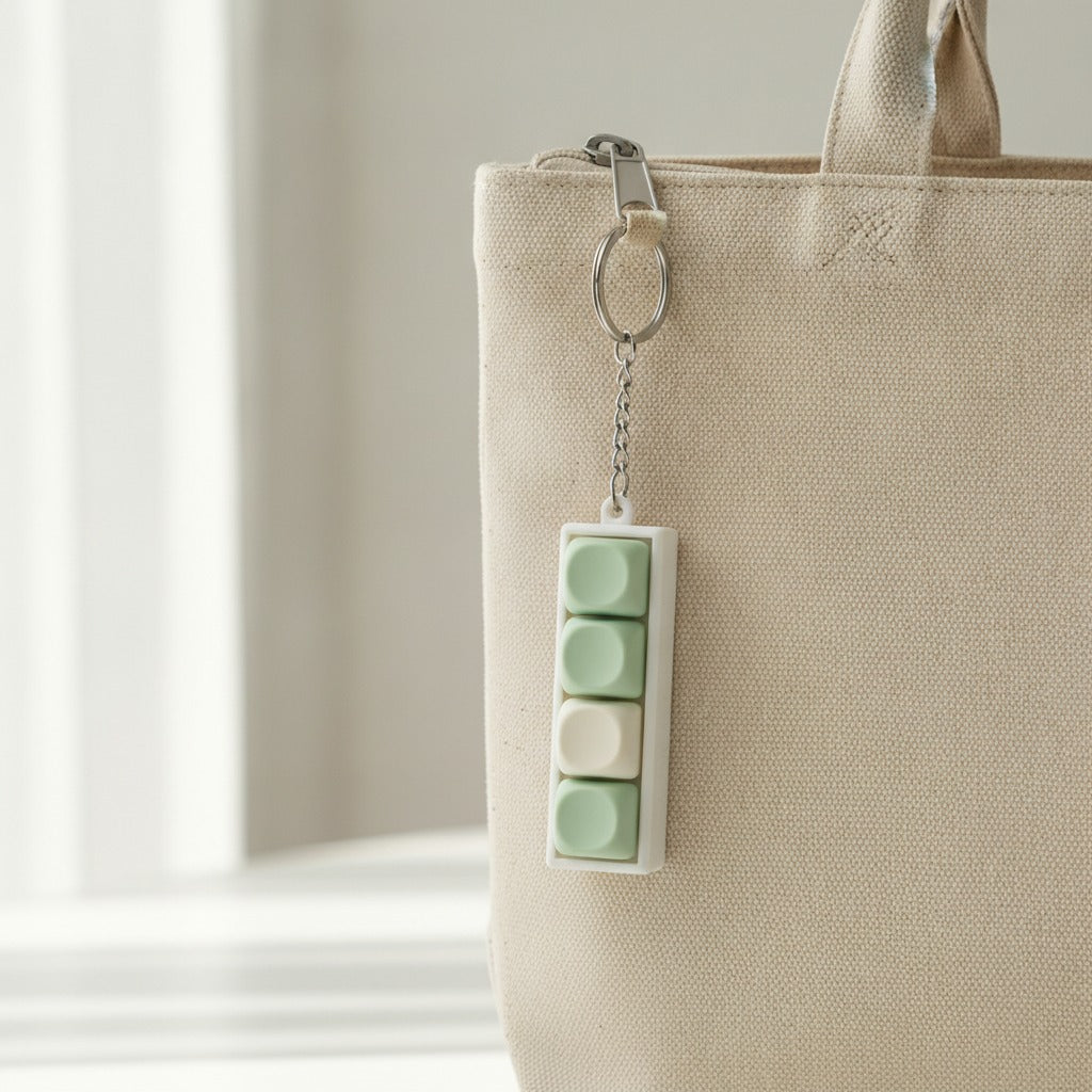 Mini Keyboard Keys Keychain - Matcha