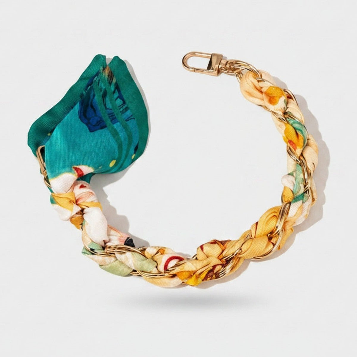Chain Link Bracelet With Rose Charms - Orange Yellow 9 32cm with Clear Clip – novelty & toys (view 1)