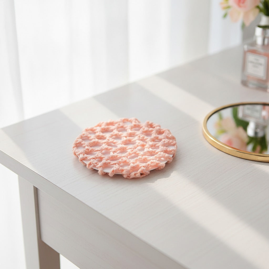 Crochet Mesh Hair Net - Pink