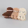 Cute Smiley Face Hair Claw Clips Set - Triple Puppy Large Claw Clip Camel 10.5cm – hair accessories (view 1)