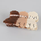 Cute Smiley Face Hair Claw Clips Set - Triple Puppy Large Claw Clip Camel 10.5cm – hair accessories (view 1)