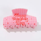 Pink Grid Claw Hair Clip Valentine's Day – hair accessories (view 1)