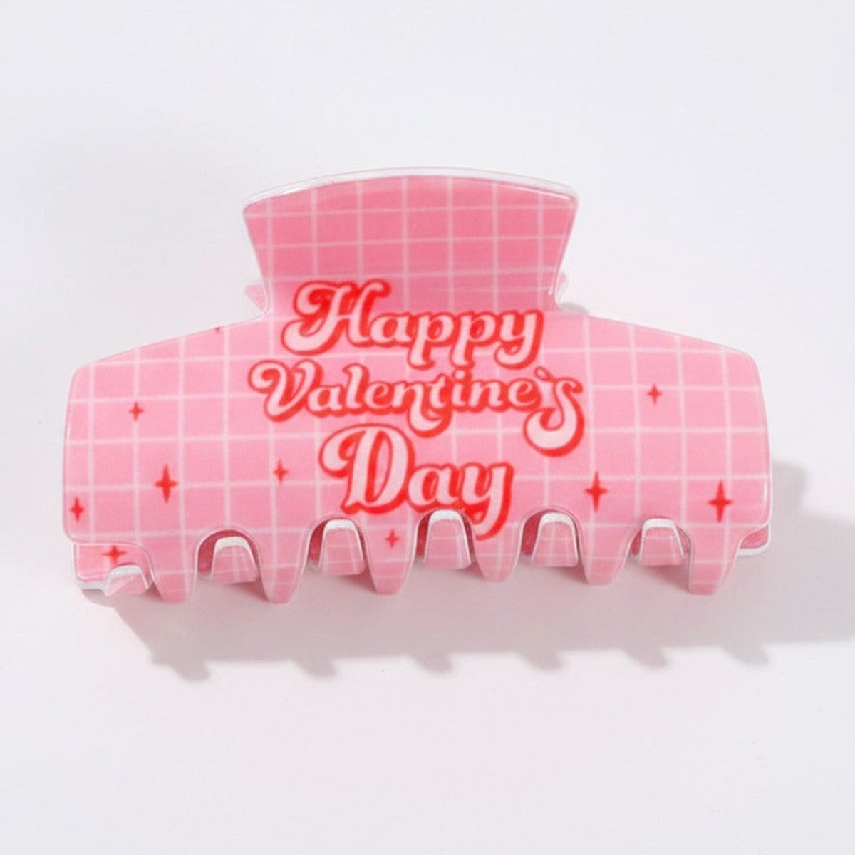 Pink Grid Claw Hair Clip Valentine's Day – hair accessories (view 1)