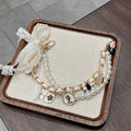 Cherry Bow Bag Charm Handbag Chain Accessory - White