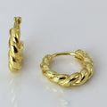 Twisted Mini Hoop Earrings - Gold