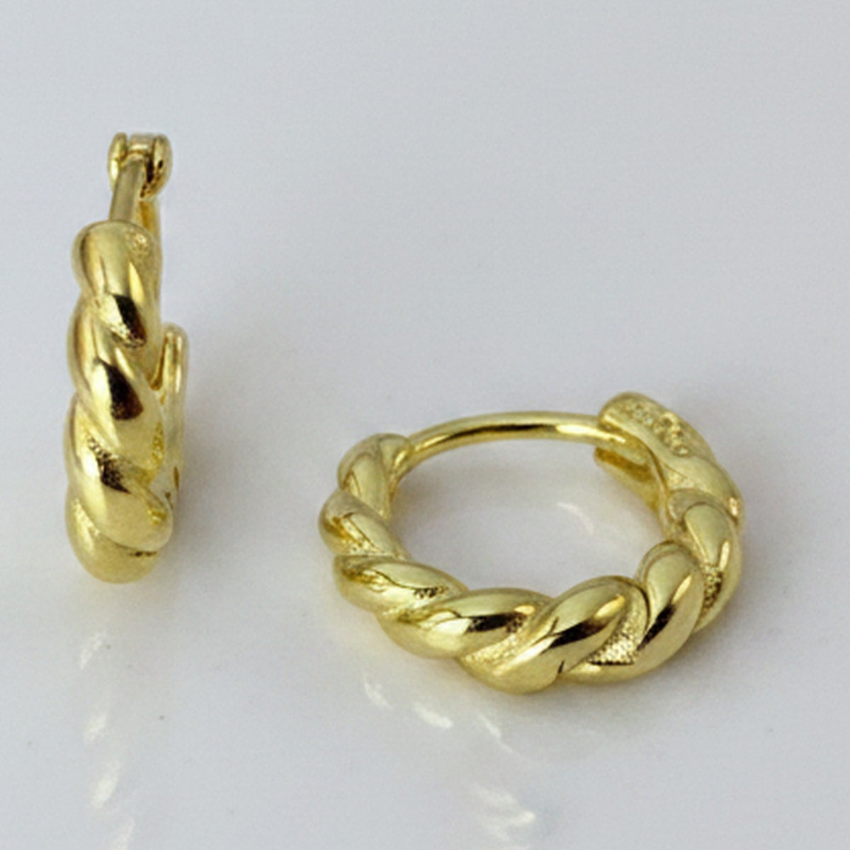 Twisted Mini Hoop Earrings - Gold