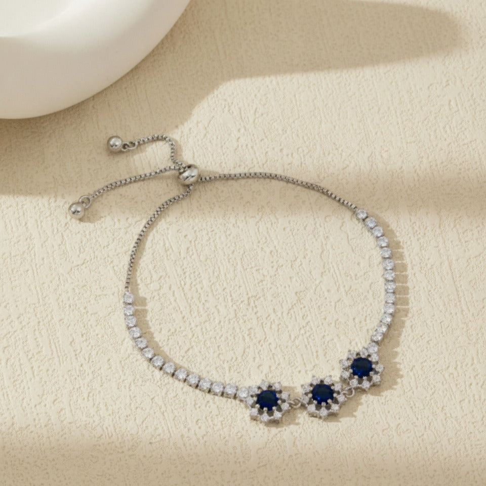 Adjustable Tennis Bracelet - Gold & Crystal