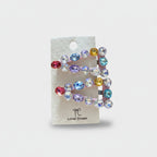 Sparkle Rhinestone Hair Clip Duo Pink Accent