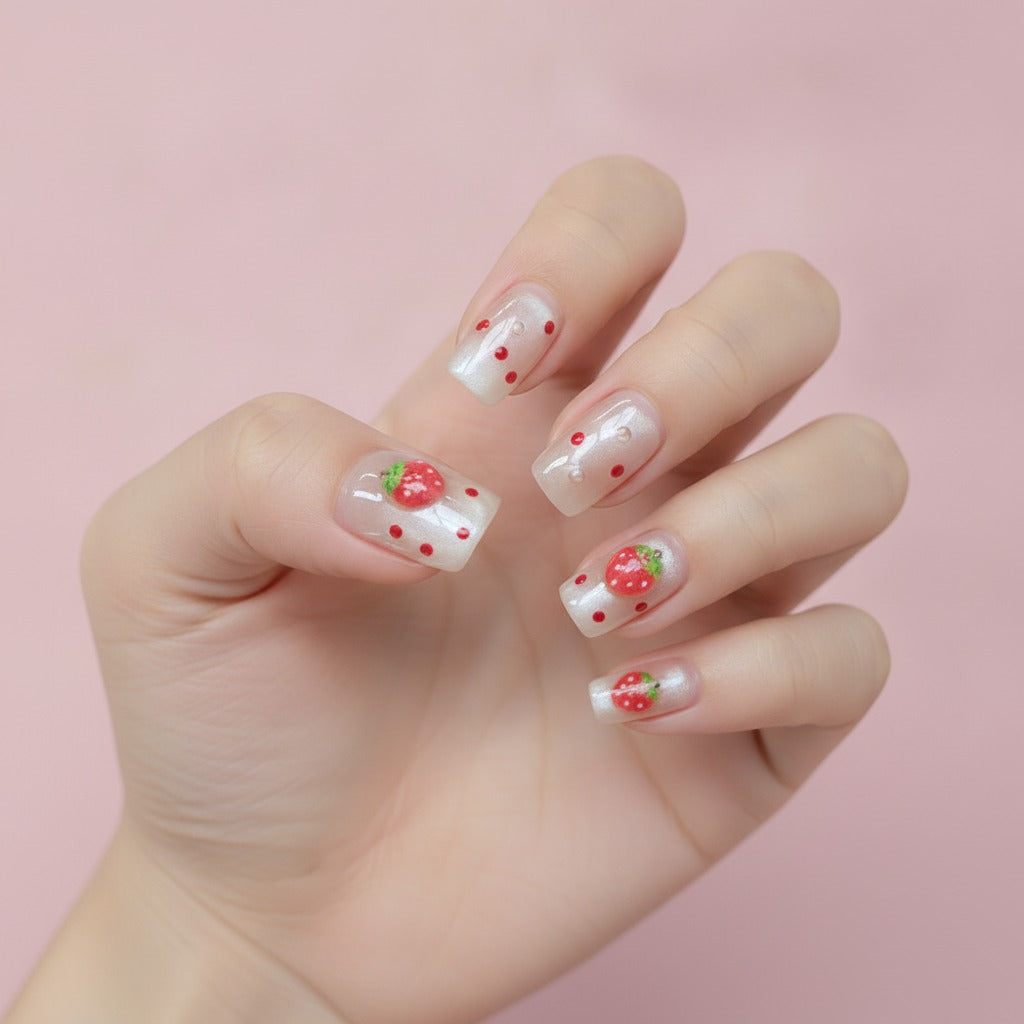Strawberry Press-On Nail Set - Strawberry Dream