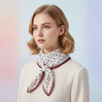 Polka Dot Silk Square Scarf - Navy & Red