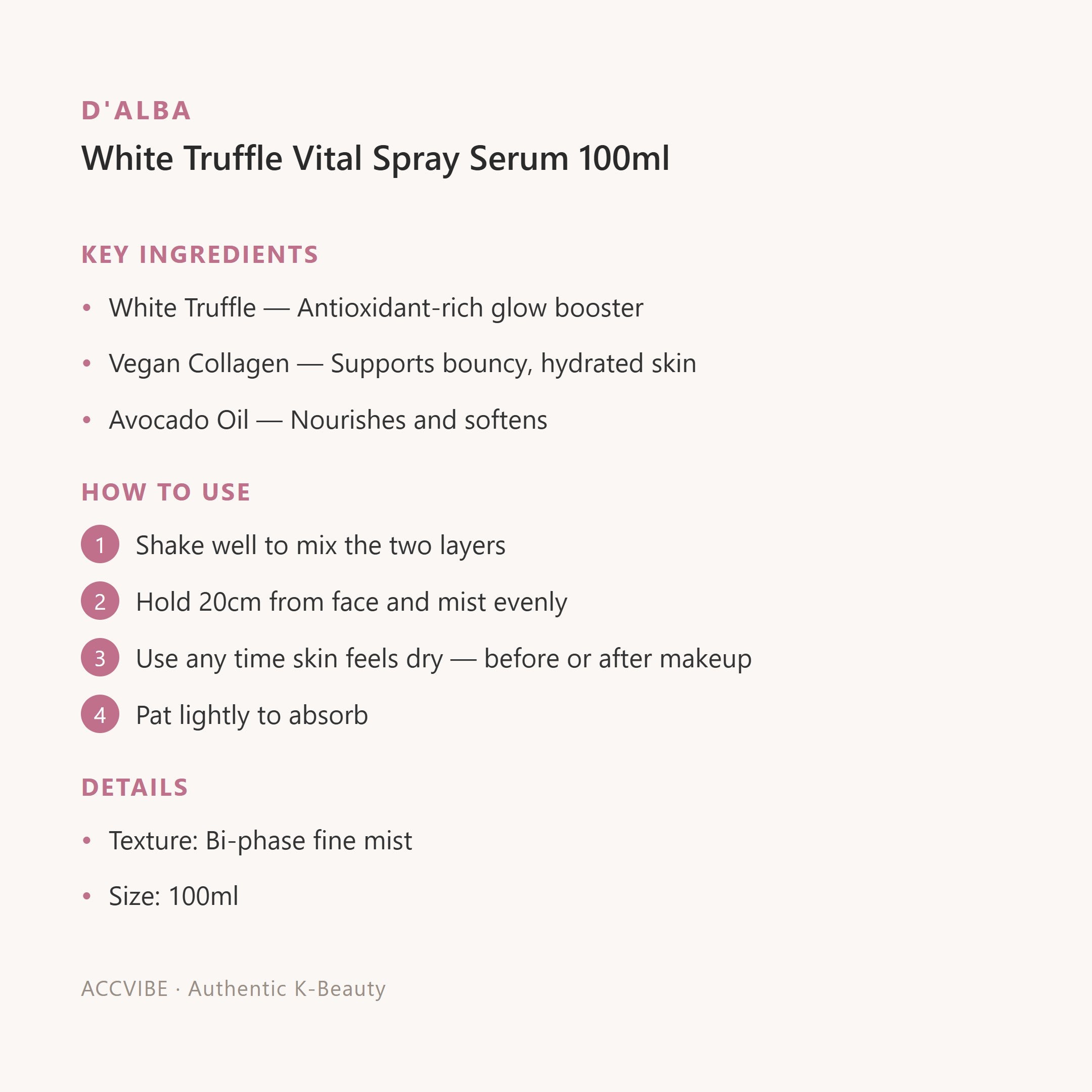 White Truffle Vital Spray Serum 100ml