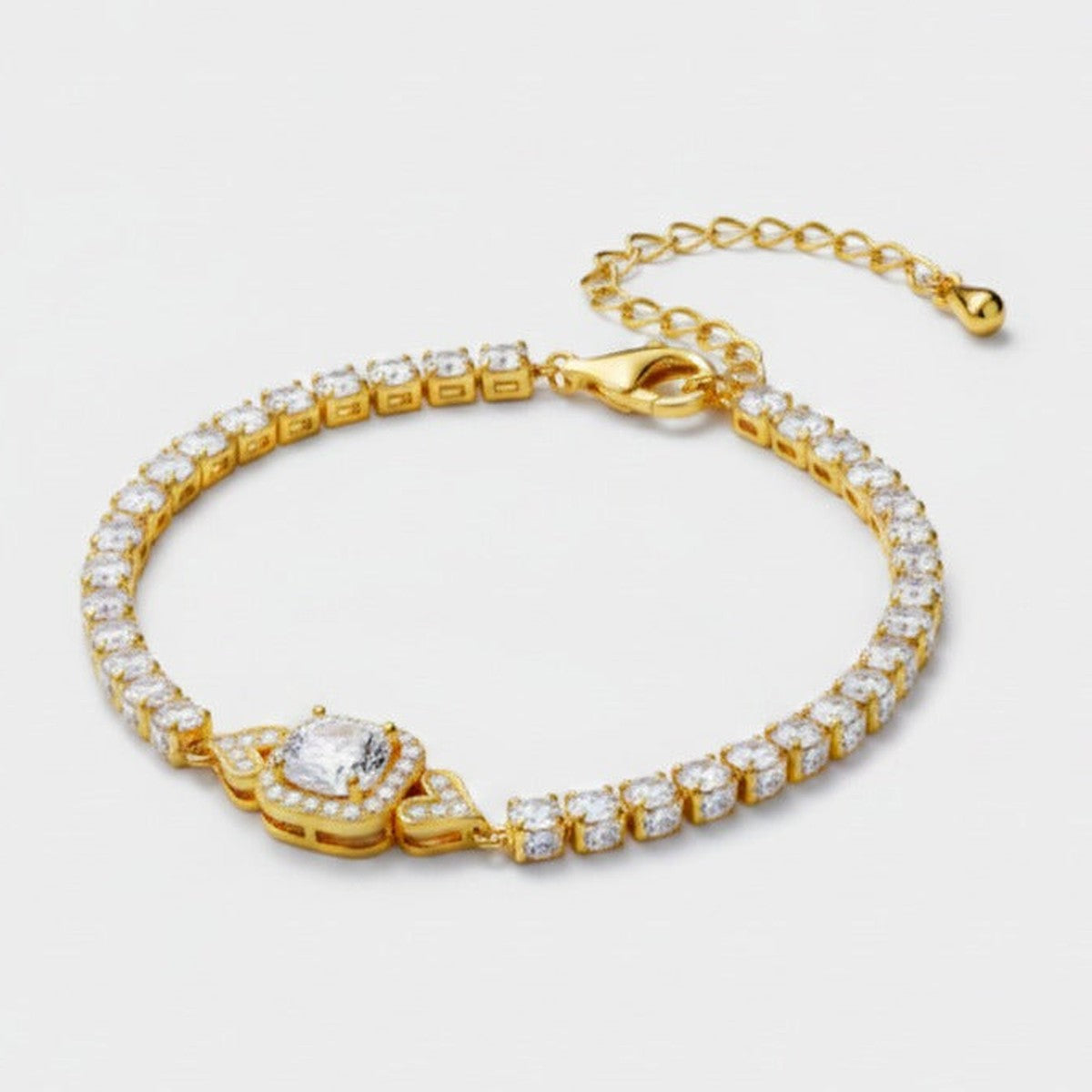 Cubic Zirconia Tennis Bracelet - Silver Oval
