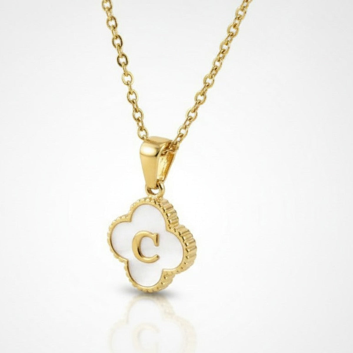 Butterfly Initial Pendant Necklace - Gold