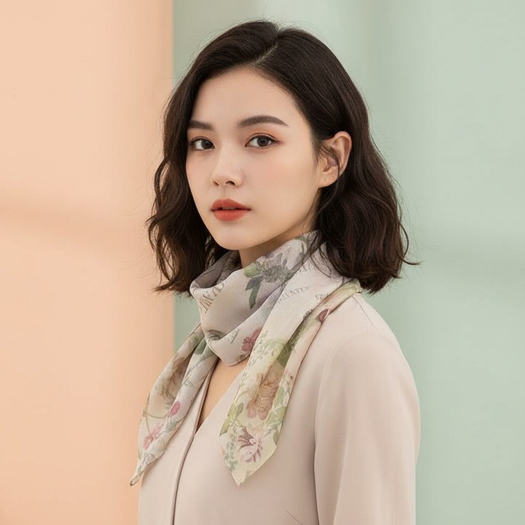 Vintage Floral Patchwork Scarf - Type 4