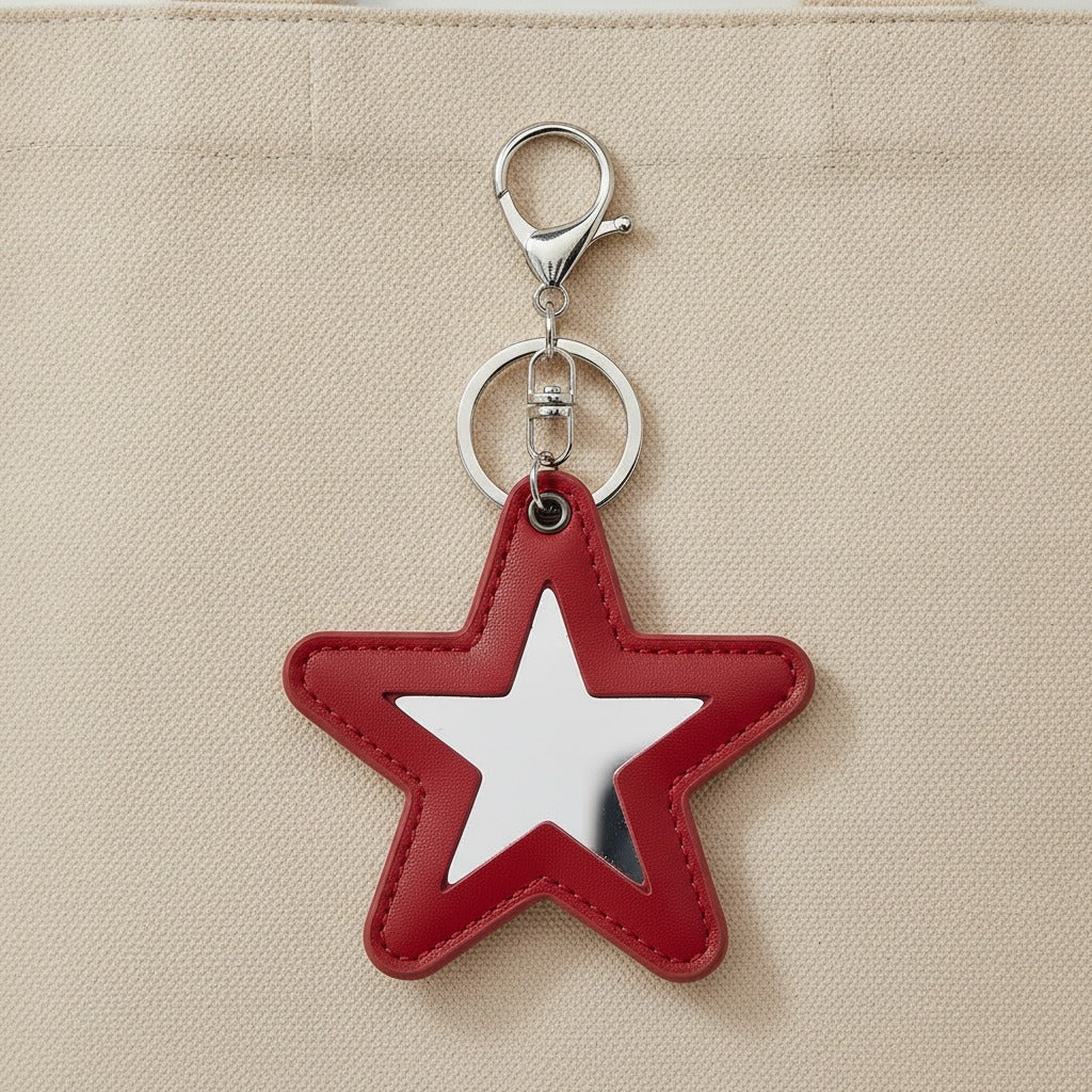 Star Keychain Charm - Red