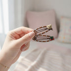 Polka Dot Charm Hair Clips Coffee Brown