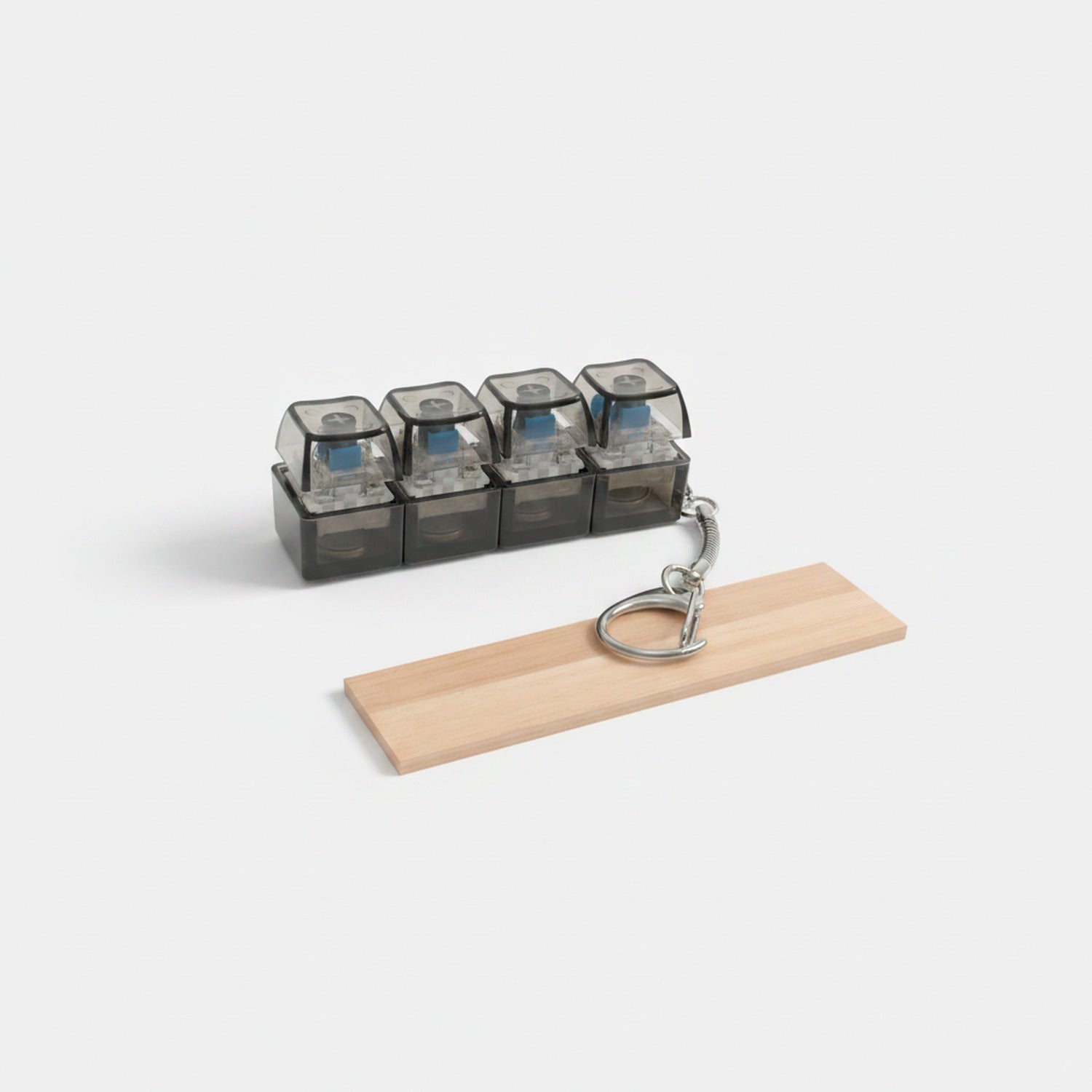Four-Key Mechanical Switch Keychain - Clear Black
