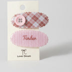 Gingham Button Clip Duo – hair accessories (view 1)