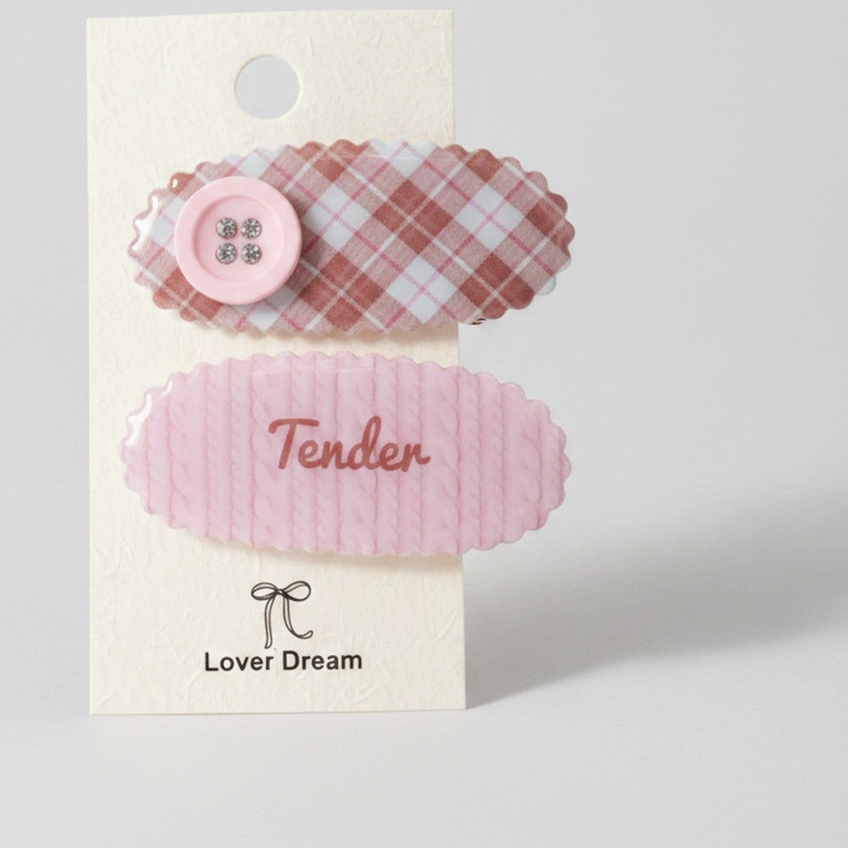 Gingham Button Clip Duo – hair accessories (view 1)