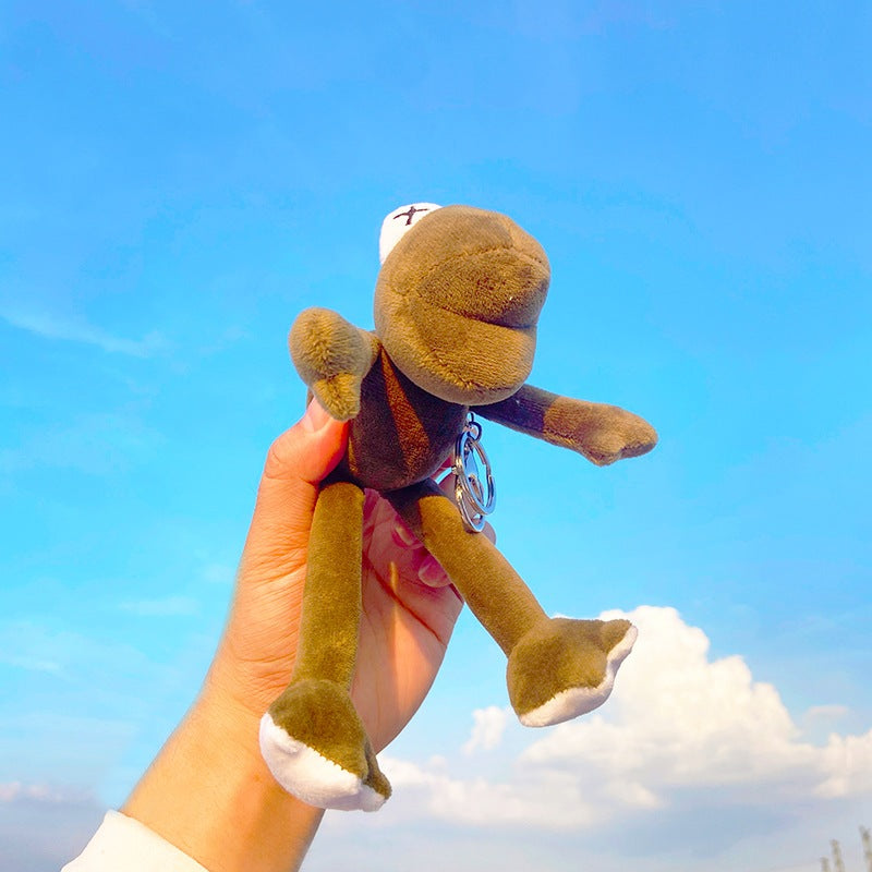 Long Leg Frog Plush Keychain Bag Charm Cute Toy Gift - Green