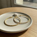 Textured Gold Hoop Earrings