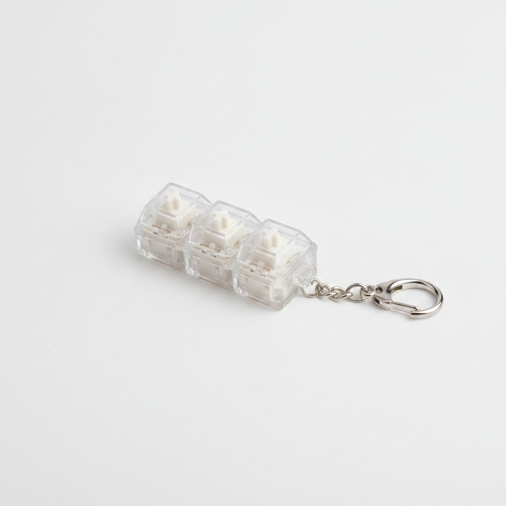 Mini Keycap Trio Keychain - Milky White