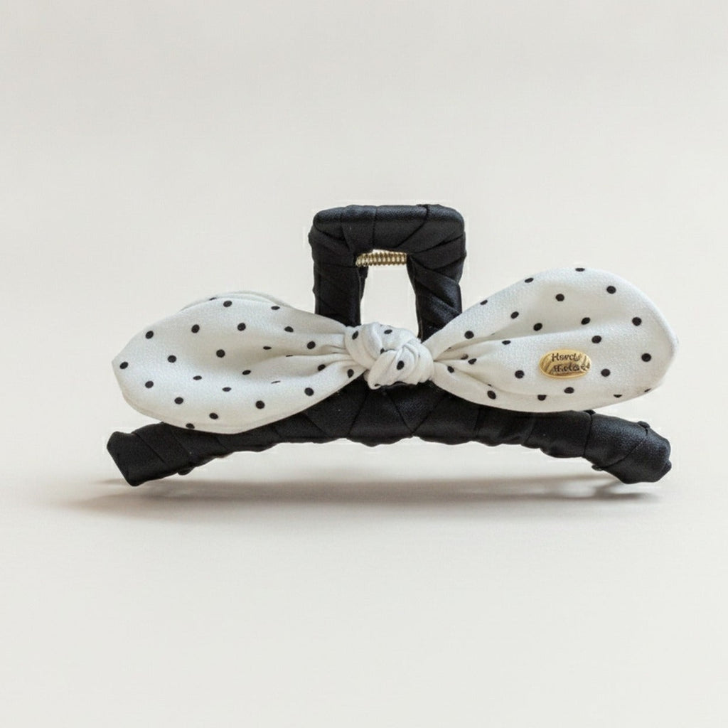 Polka Dot Bow Hair Claw Clip Set – hair accessories (view 1)