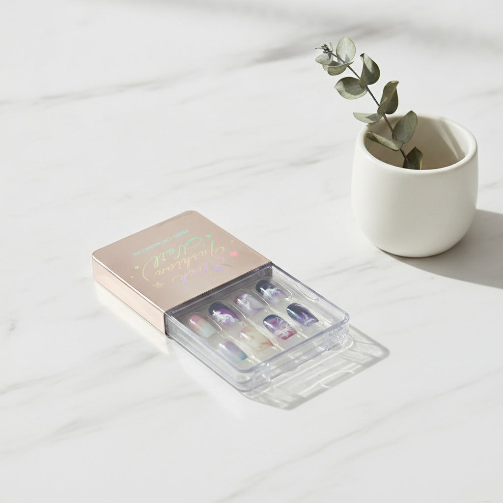 Marble Swirl Press-On Nails Set