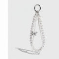 Pearl Butterfly Charm Keychain - White Pearl