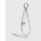 Pearl Butterfly Charm Keychain - White Pearl