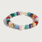 Rainbow Candy Cube Beaded Necklace - Multi
