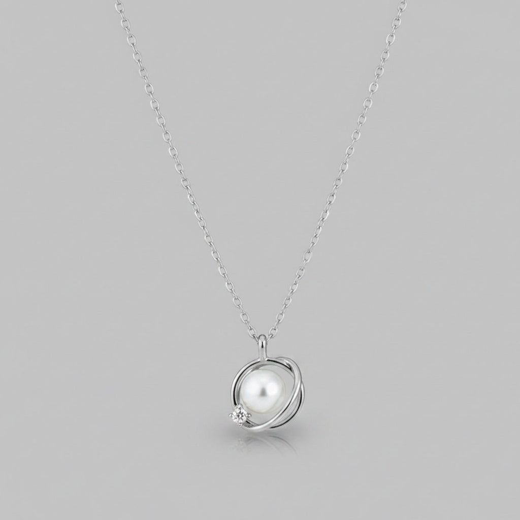 Pearl and Crystal Spiral Pendant Necklace – jewelry (view 1)