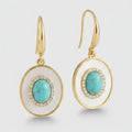 Pearl Drop Earrings - Turquoise Leverback – jewelry (view 1)