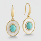 Pearl Drop Earrings - Turquoise Leverback – jewelry (view 1)