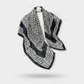 Black And White Geometric Greek Key Scarf – scarves & belts (view 1)