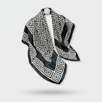 Black And White Geometric Greek Key Scarf – scarves & belts (view 1)