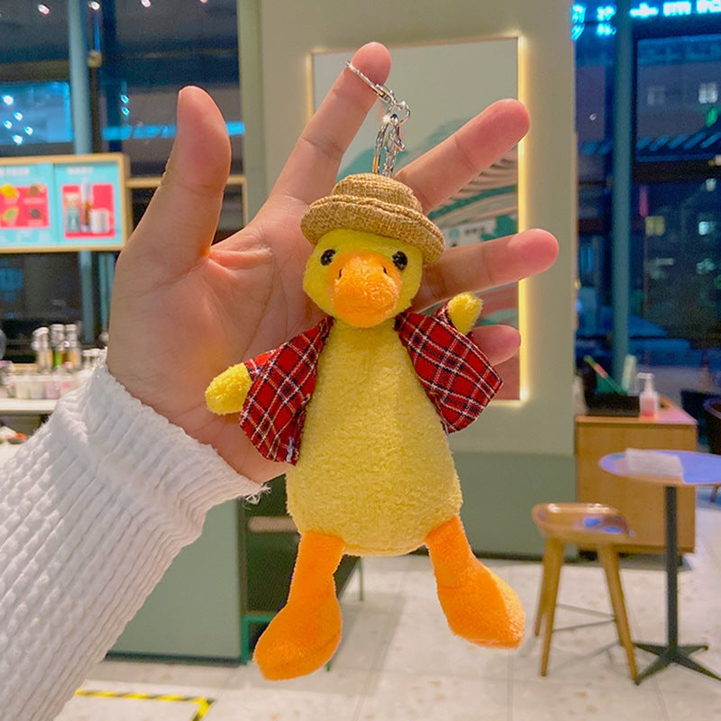 Couple Duck Plush Keychain Wedding Gift Toy - Red