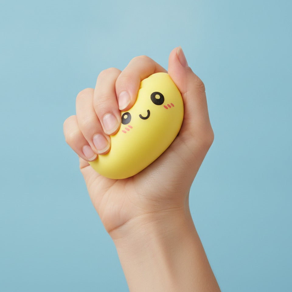 Cute Yellow Dumpling Character Squishy Toy - squeeze in hand