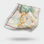 Vintage Map Silk Scarf With Floral Embroidery – scarves & belts (view 1)