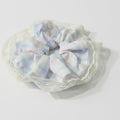Pastel Plaid Lace Scrunchie Hair Tie – hair accessories (view 1)